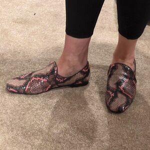 Stunning Aquatalia Snake Embossed Slip Ons